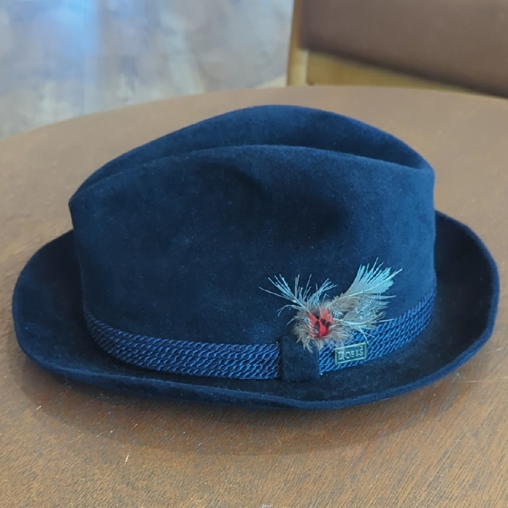 Stylish Black Fedora Hat with Feather Accent